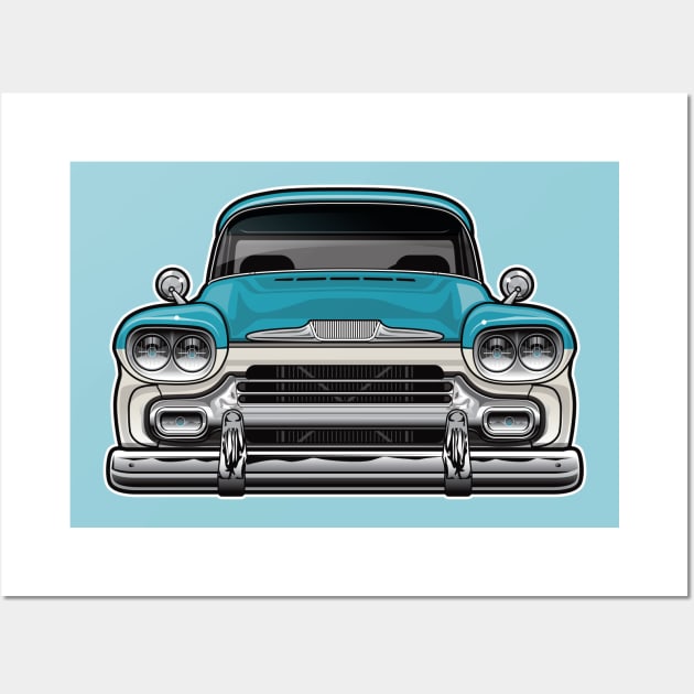 1958 Chevy Apache Turq Wall Art by RBDesigns